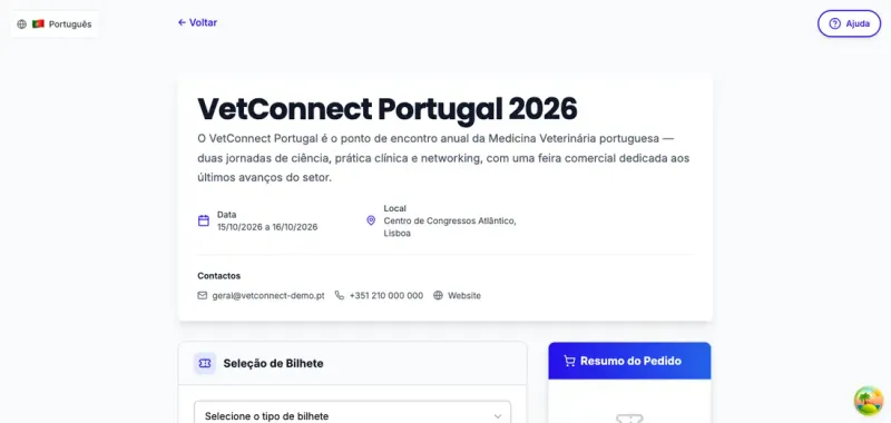 Formulário de inscrição pública de um evento na Orquester